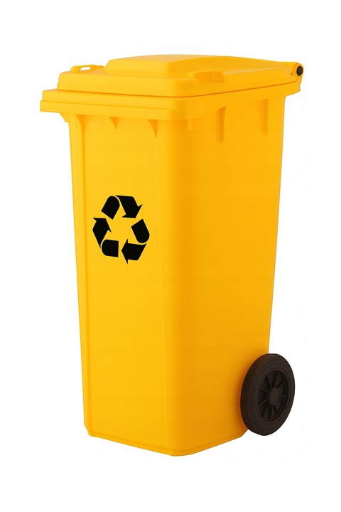 Pojemniki na Śmieci 120l Kosze do Segregacji Odpadów Mocne ZESTAW 3 szt.