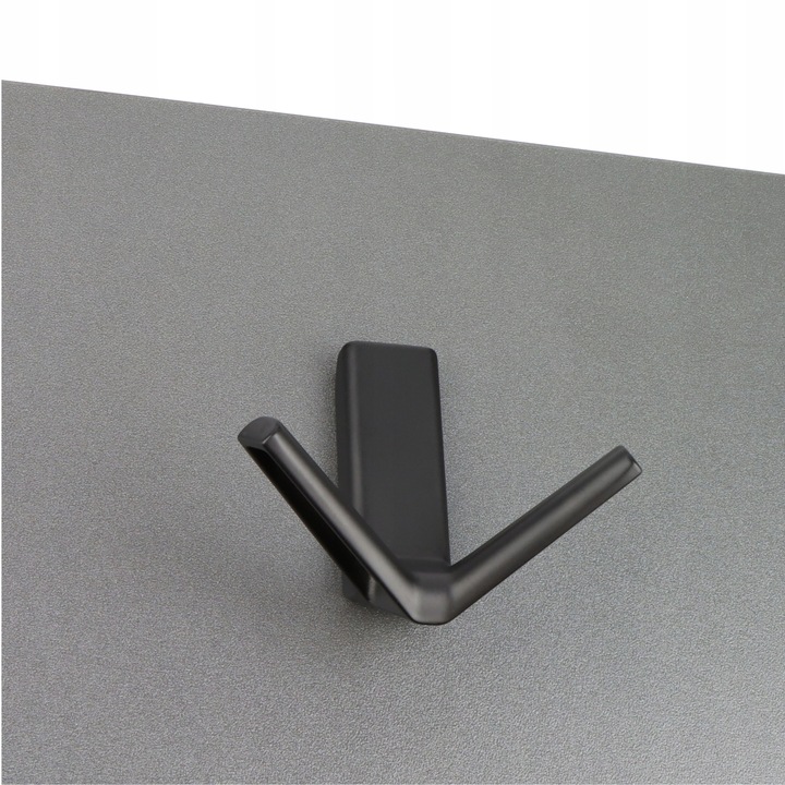 WIESZAK MEBLOWY ŚCIENNY ZESTAW 5 SZT. - HACZYK NA UBRANIA CZARNY