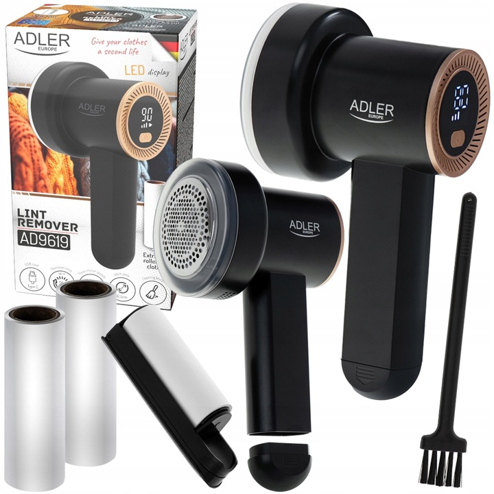 Golarka do Tkanin Adler AD 9619 – 3 Prędkości, Wyświetlacz LED, USB