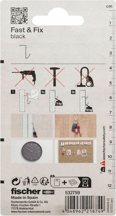 Haczyki na obrazki bez wiercenia Fischer Fast&Fix 4szt w zestawie