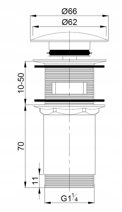 KOREK KLIK-KLAK UMYWALKOWY DO SYFONU Z PRZELEWEM CHROM OMNIRES A706CR