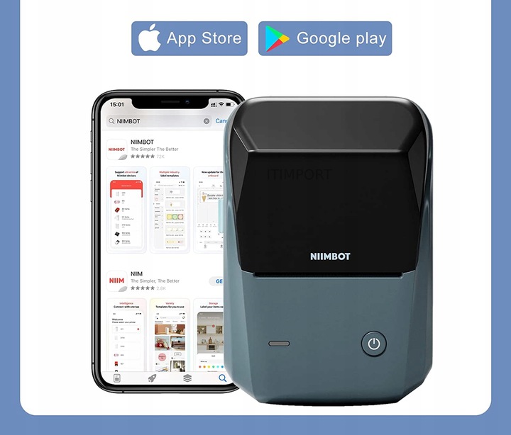 NIIMBOT B1 Drukarka Termiczna NAKLEJKI Bluetooth