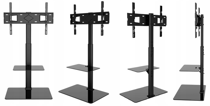 Podłogowy STOJAK TV pod telewizor z półką Uniwersalny Obrotowy