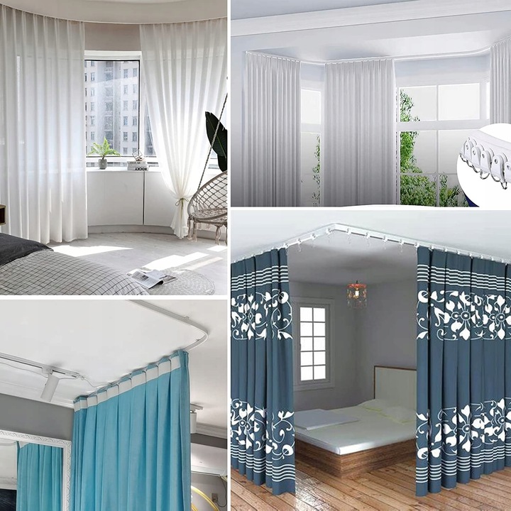 ELASTYCZNA SZYNA DO ZASŁON SUFITOWYCH ZAKRZYWIONY DRĄŻEK DO ZASŁON KARNISZ