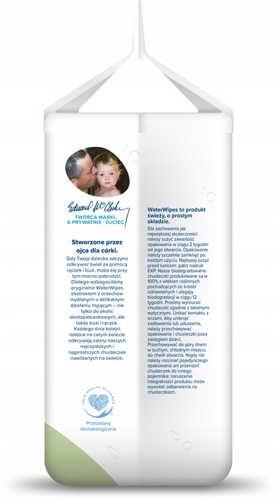 WaterWipes Chusteczki nawilżane 4x60 99,9 % WODY BIO DLA DZIECI