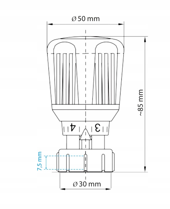 Głowica termostatyczna VIRGO GZ03 do ZT22 Valvex