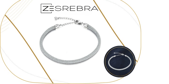 Bransoletka modułowa srebro 925 do CHARMS koralików zawieszek szara srebrna