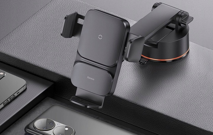 BASEUS AUTOMATYCZNY UCHWYT SAMOCHODOWY NA KOKPIT Z ŁADOWARKĄ INDUKCYJNĄ QI