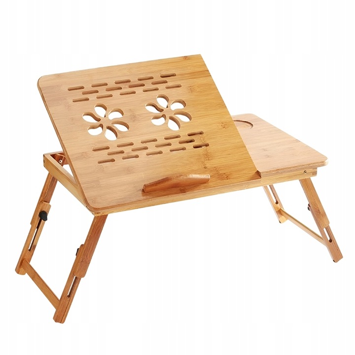Stolik pod Laptopa bambusowy do Łóżka Taca Podstawka Regulowana Skladana