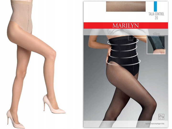 Rajstopy z Wysokim Stanem Talia Control 20 Marilyn