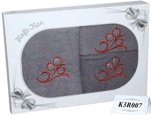 PREZENT KOMPLET TRZECH GRUBYCH RĘCZNIKÓW Z HAFTEM