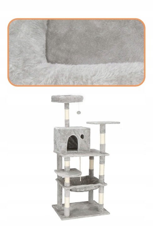 DRAPAK DLA KOTA DUŻY WIEŻA LEG KOTÓW DOMEK SŁUPEK 7 POZIOMÓW WYSOKI