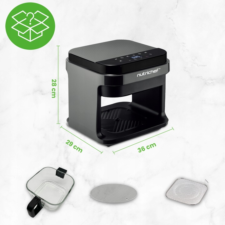 AIR FRYER FRYTKOWNICA BEZTŁUSZCZOWA 5,5L 8 PROGRAMÓW NUTRICHEF CZARNA