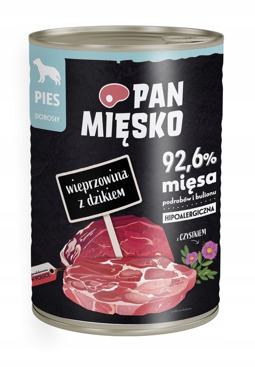 Karma dla psa Pan Mięsko 12 x 400g Mix Smaków york buldog maltańczyk