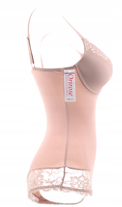 Orirose satynowe BODY WYSZCZUPLAJĄCE modelujące brzuch BIUSTONOSZ push-up