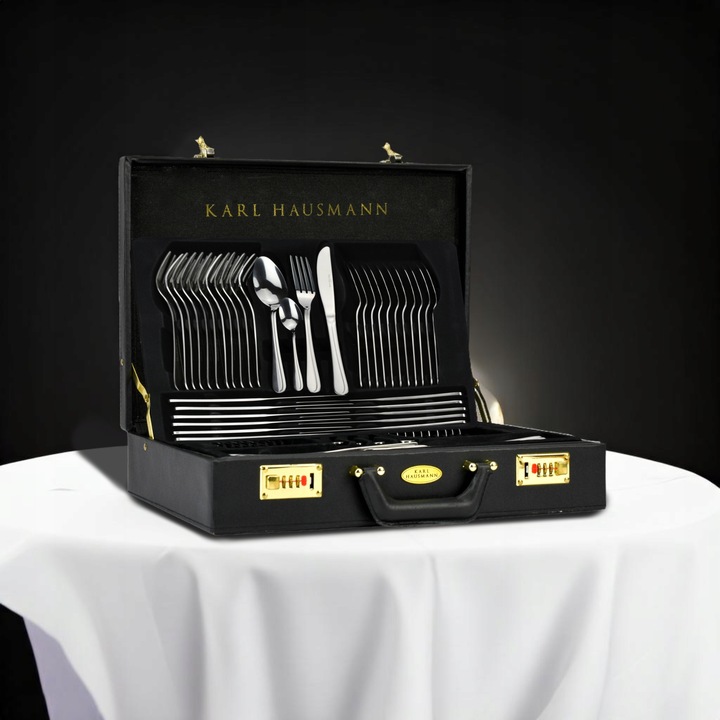 KOMPLET SZTUĆCÓW 72 EL WALIZKA DLA 12 OSÓB zestaw srebrne sztućce