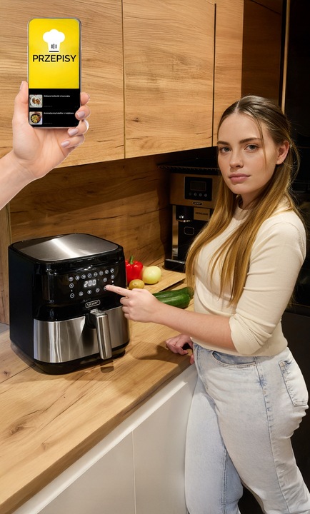 Frytkownica beztłuszczowa 6L Air Fryer Yoer 1700W +Separator +12