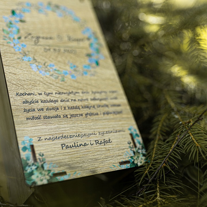 Pudełko na Wino z Nadrukiem Prezent Ślub Wesele