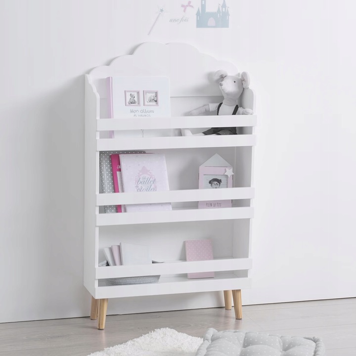 Regał do pokoju dziecięcego dla dzieci dziecka biały 3 półki NA ZABAWKI