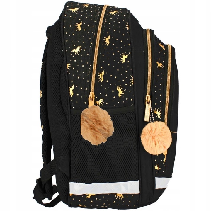 PLECAK TORNISTER SZKOLNY JEDNOROŻEC ZŁOTY DLA DZIEWCZYNKI KLASY 1 3