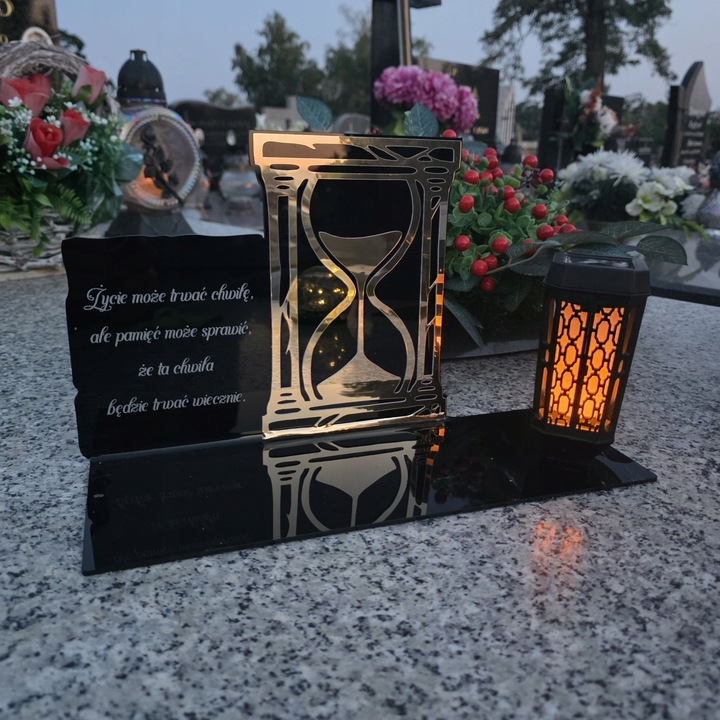 SOLARNY ZNICZ Led Statuetka NA CMENTARZ GRÓB DUŻA Lampka Led z Grawerem