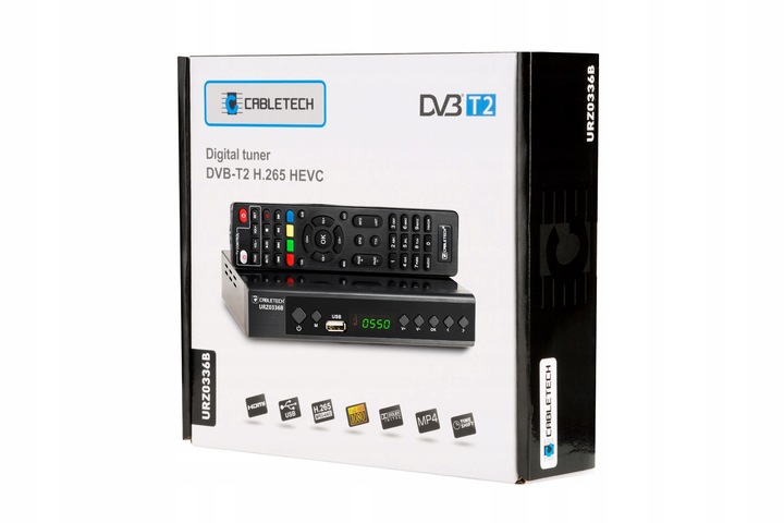 Tuner DVB-T2 DVB-C Hevc H.265 10bit dekoder tv naziemnej Cabletech