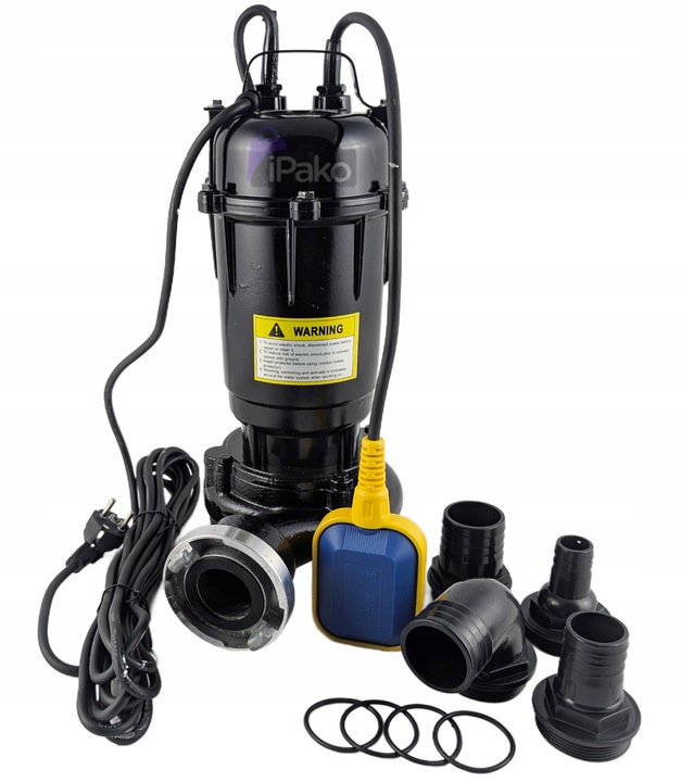 MOCNA POMPA Z PŁYWAKIEM DO WODY SZAMBA Z ROZDRABNIACZEM i NOŻEM TNACYM