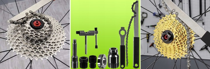 ZESTAW NARZĘDZI ROWEROWYCH KLUCZE KORBY DO ROWERU SKUWACZ BACIK 7 ELEMENTÓW