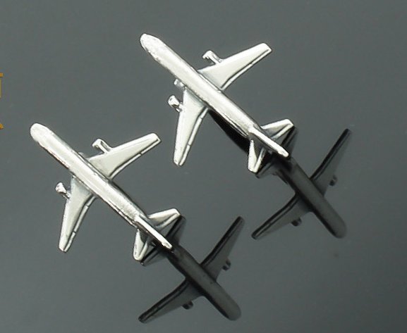 Odlotowa srebrna spinka do krawata boeing samolot