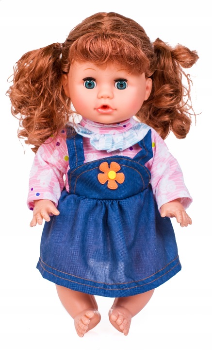 Interaktywna LALKA BOBAS dziewczynka długie włosy AKCESORIA nocnik ubranko