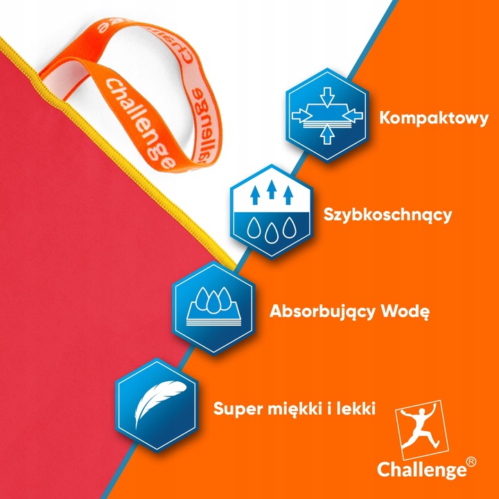 RĘCZNIK Z MIKROFIBRY 80x150 cm czerwony NEW