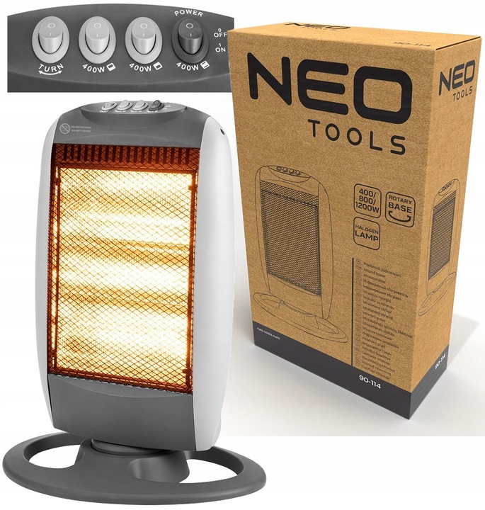 Halogenowy promiennik podczerwieni 400W 800W 1200 W oscylacja 90° 3