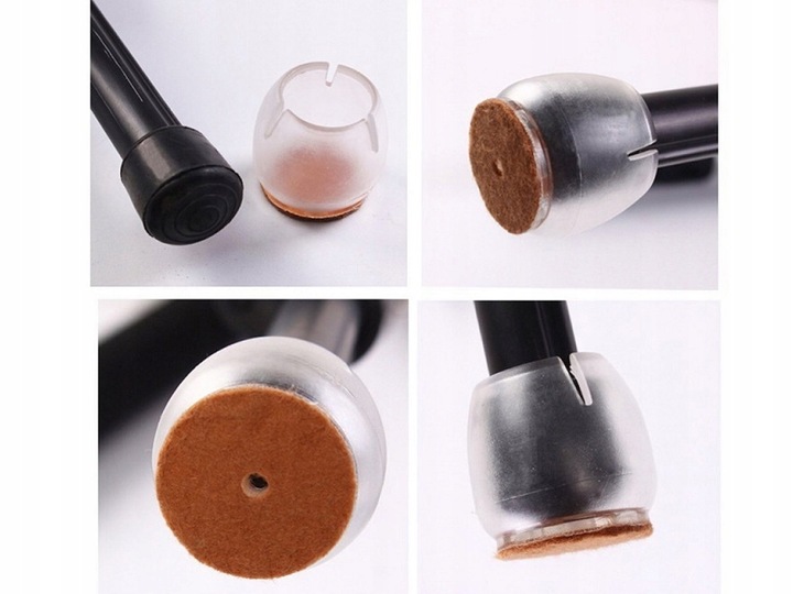 NAKŁADKI OCHRONNE NA NOGI KRZESŁA MEBLI SILIKONOWE FILC 17-21 mm 16