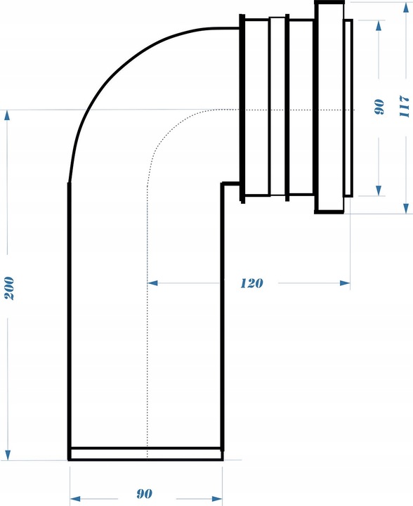 KOLANO 90/90 STOPNI DO STELAŻY PODTYNKOWYCH