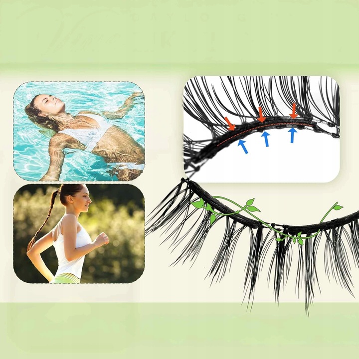 Rzęsy Magnetyczne Sztuczne JAK NATURALNE 2w1 + Aplikator BEZ Kleju