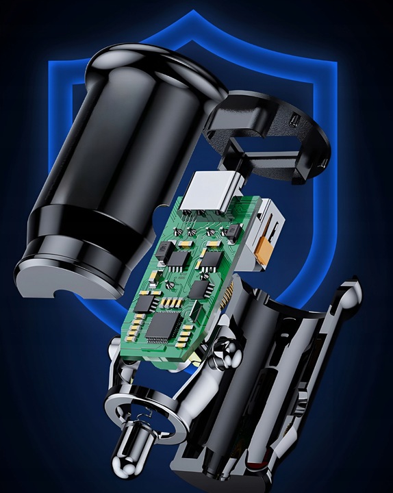 SZYBKA ŁADOWARKA SAMOCHODOWA USB USB-C QC 3.0 PD 30W DO ZAPALNICZKI MOCNA