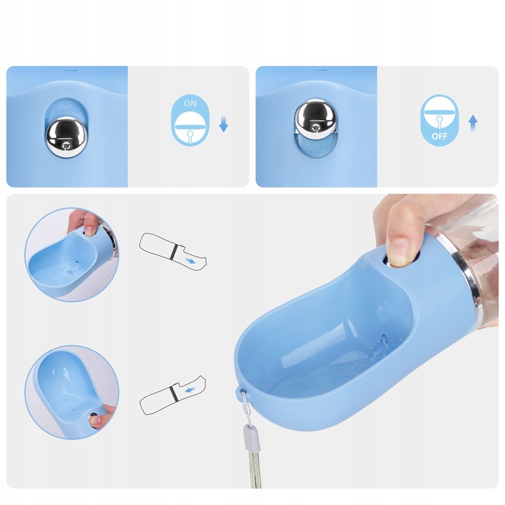 Poidło dla psa Bidon z miską na Wodę 500ml