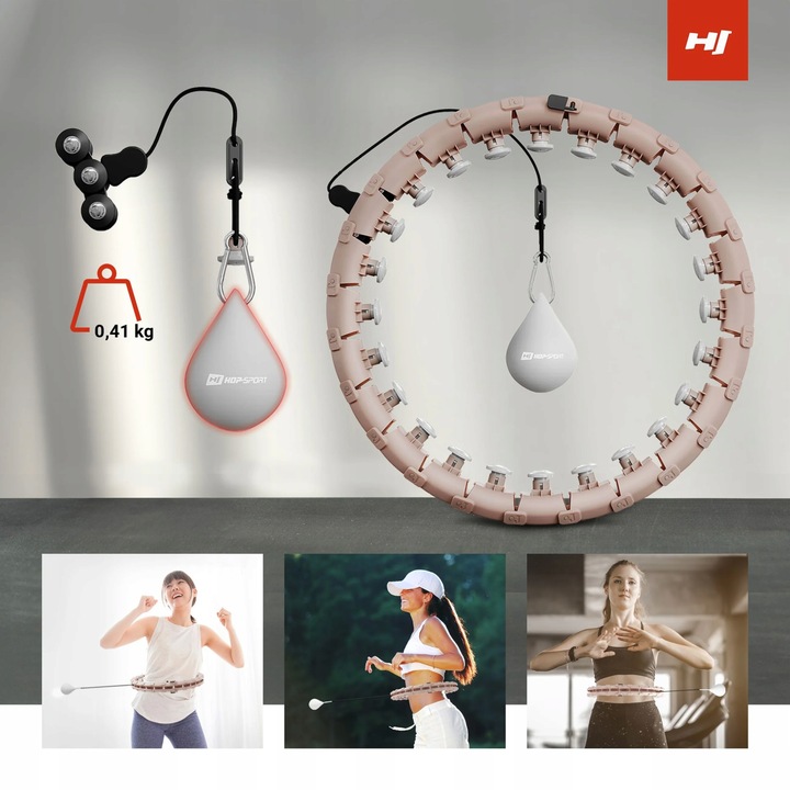 Hula hop z obciążeniem odchudzające wypustkami regulowane 24 elementy smart