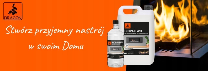 BIOPALIWO BIOETANOL DO BIOKOMINKA 5L BEZZAPACHOWE 96% ATEST DRAGON