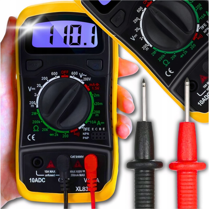 PROFESJONALNY MIERNIK PRĄDU DO MIERZENIA AMPEROMIERZ CYFROWY LCD UNIWERSALN