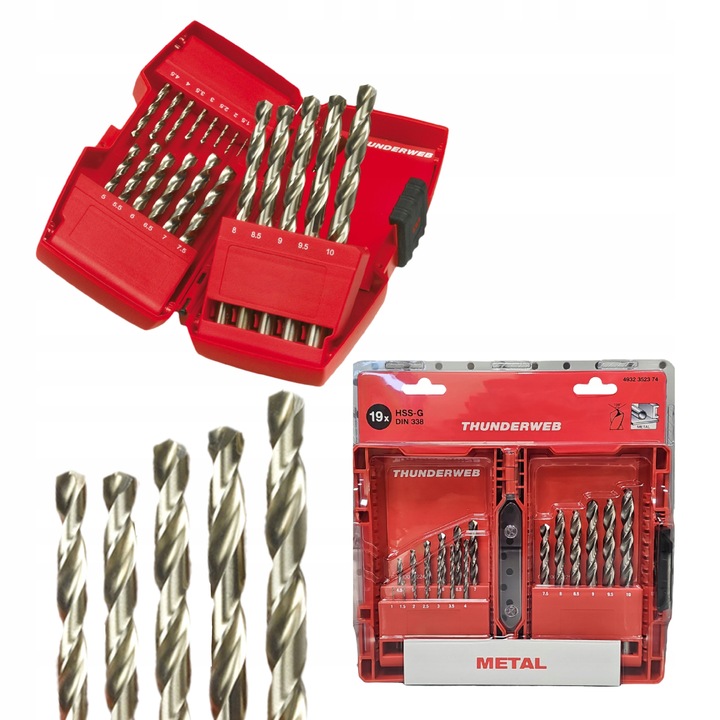 Wiertła do metalu zestaw wierteł hss-g mm wiertło 19 szt komplet Milwaukee