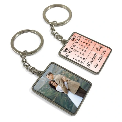 Brelok Do Kluczy Breloczek 2 Strony Data Kalendarz Zdjęcie Napis Dla Par