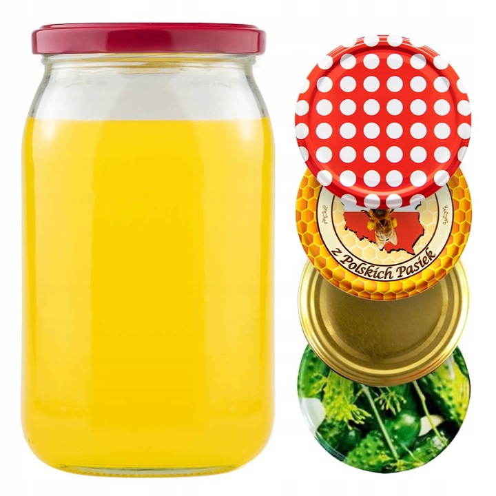 8x Słoik 900ml z zakrętką fi82 na MIÓD DŻEM PRZETWORY słoiki szklane