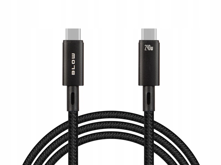 KABEL PRZEWÓD USB-C THUNDERBOLT QUICK CHARGE 240W 4K SZYBKIE ŁADOWANIE 1M
