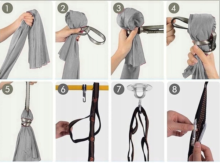 HAMAK CHUSTA AKROBATYCZNA DLA DZIECI 2.8x1.5m HUŚTAWKA SENSORYCZNA BUJAK