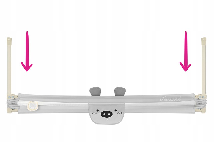 PRIMABOBO Barierka ochronna do łóżka MIŚ 180cm SKŁADANA, dla dzieci