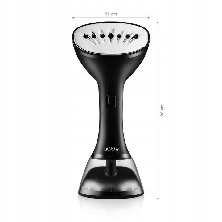 Parownica do ubrań Żelazko parowe REGULACJA PARY 7 DYSZ Czarna 380ml 2000W