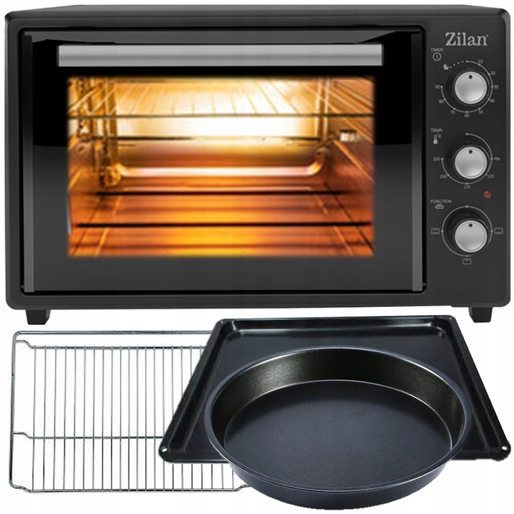 MINI PIEKARNIK ELEKTRYCZNY DOUBLE GLASS GRILL TIMER 35L 1800W