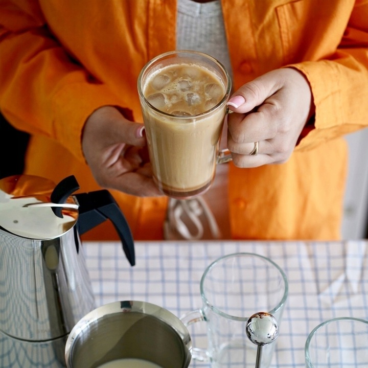 Wysokie SZKLANKI DO LATTE do kawy ZESTAW szklanek 6 szt. + długie ŁYŻECZKI