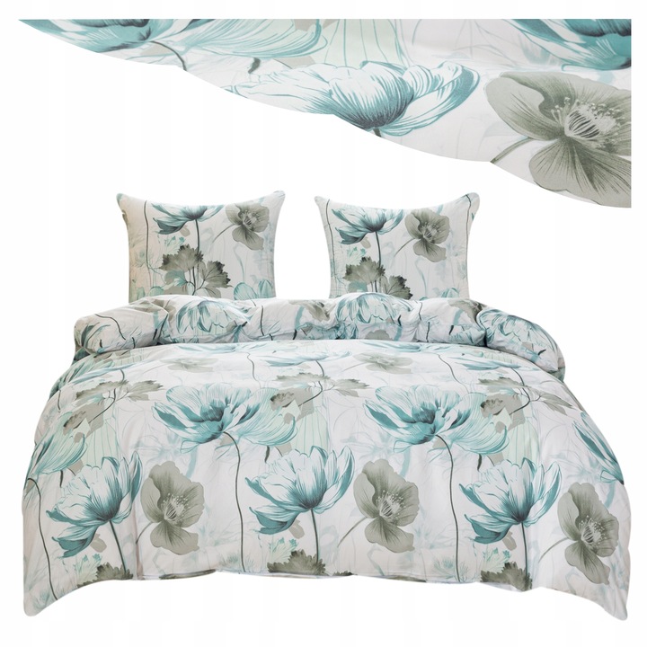 Pościel 160x200 + 2 Poszewki Komplet 3- Częściowy Kwiaty 3D Wiele Wzorów